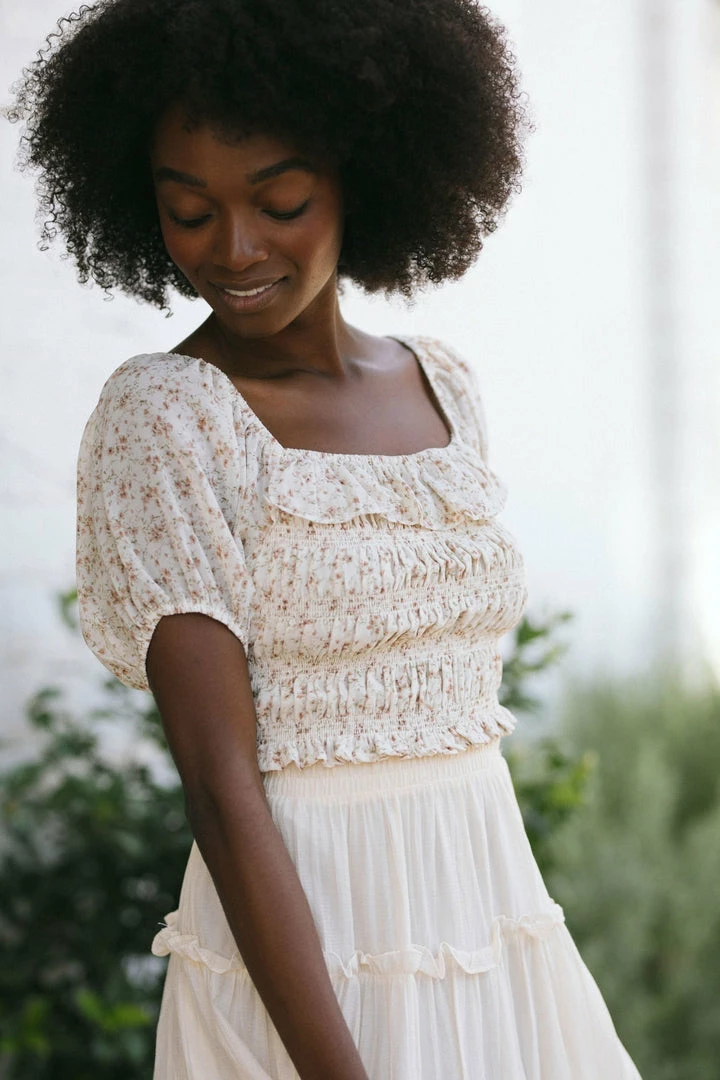 Emory Park Aimee Smocked Crop Top