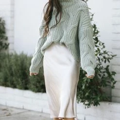 Audrey 3+1 Judith Satin Midi Skirt