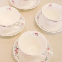 Coastline Imports Claudia Rose Cups And Saucers Kitchen