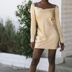 Audrey 3+1 Ria Cowl Neck Mini Dress Clothing