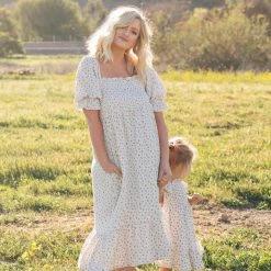 & Merci Adalyn Smocked Midi Dress