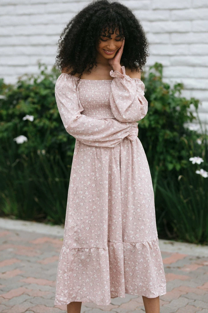 Blu Pepper Aja Smocked Midi Dress