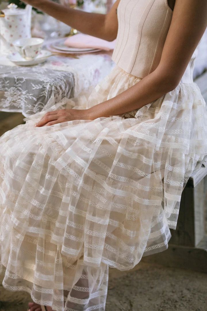 Calista Alexia Tiered Midi Skirt Maternity Friendly