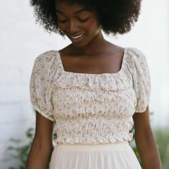 Emory Park Aimee Smocked Crop Top