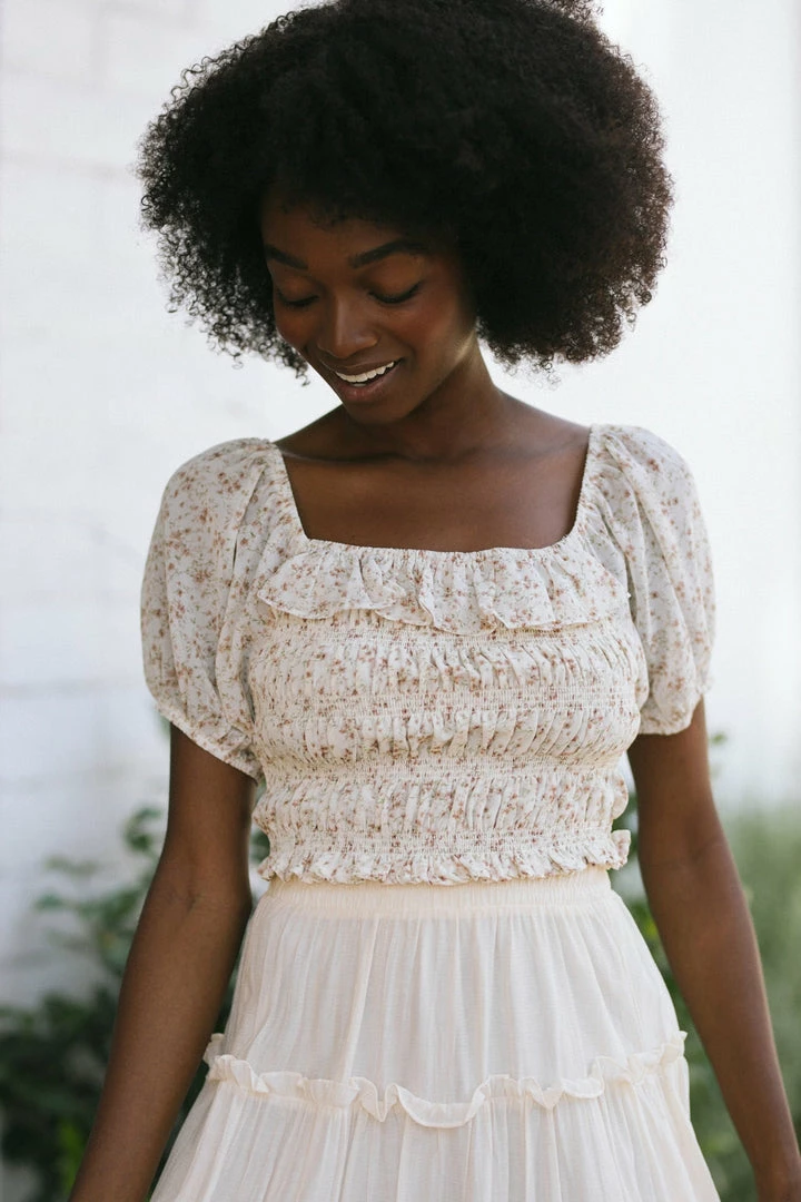 Emory Park Aimee Smocked Crop Top