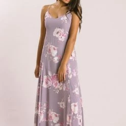 Everly Petite Sophie Lavender Floral Maxi Dress Bridal
