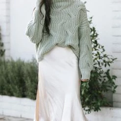 Audrey 3+1 Judith Satin Midi Skirt