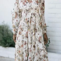 Storia Roseanne Surplice Midi Dress Maternity Friendly