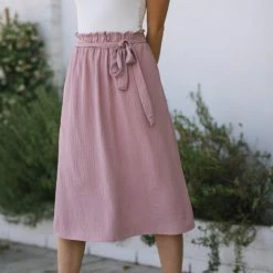 Vanilla Bay Maternity Friendly Eileen Bow Midi Skirt