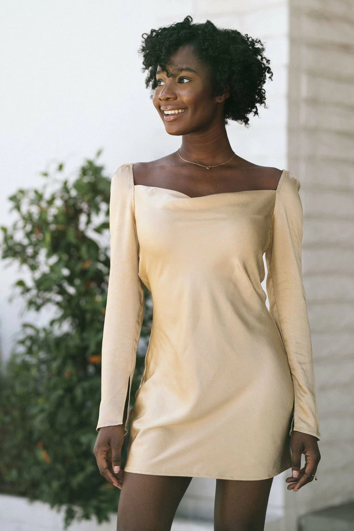 Audrey 3+1 Ria Cowl Neck Mini Dress Clothing