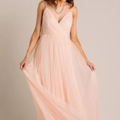 Maniju Scarlett Tulle Pleated Maxi Dress