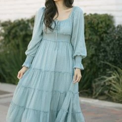 In Loom Joanne Smocked Dotted Midi Dress