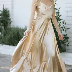 17 Young Dress Athena Satin Maxi Dress Bridal