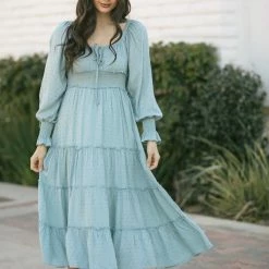 In Loom Joanne Smocked Dotted Midi Dress