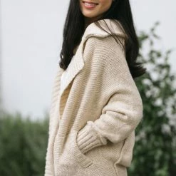 Lush Cassie Lapel Knit Cardigan