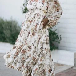 Storia Roseanne Surplice Midi Dress Maternity Friendly