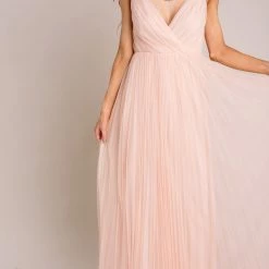 Maniju Scarlett Tulle Pleated Maxi Dress