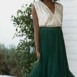 She + Sky Clothing Annie Sleeveless Sequin Bodysuit