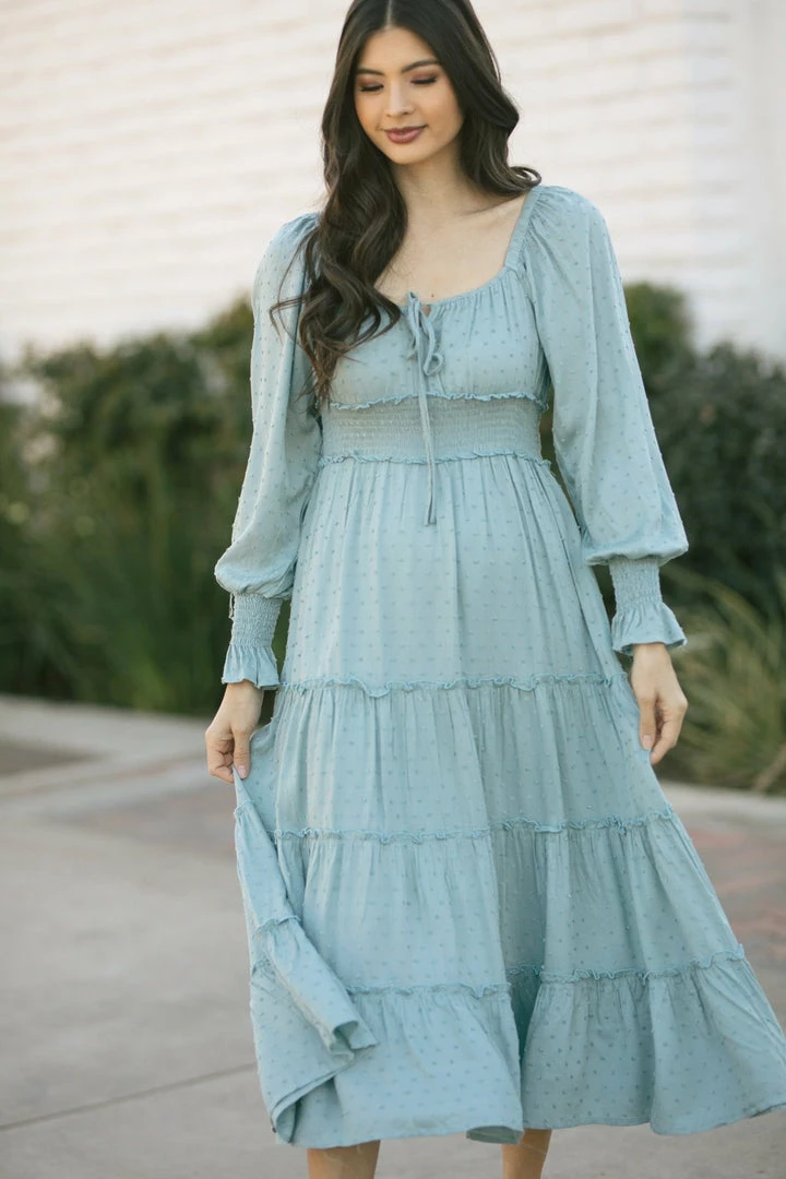 In Loom Joanne Smocked Dotted Midi Dress