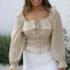 Dress Forum Angelica Ruffle Shirred Blouse