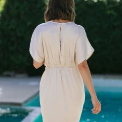 Aakaa Ashley Satin Ruched Dress Clothing