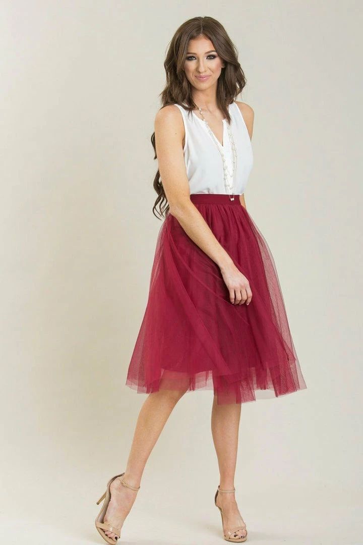 Esley Collection Eloise Tulle Midi Skirt Bridal