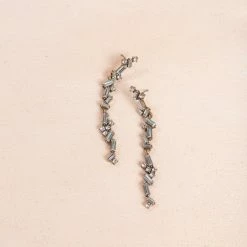 Morning Lavender Lena Crystal Baguette Dangle Earrings