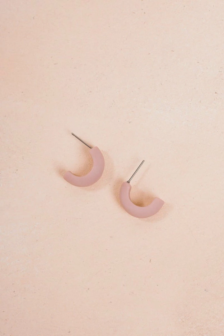 Joia Gabby Blush Matte Clay Earrings Accessories