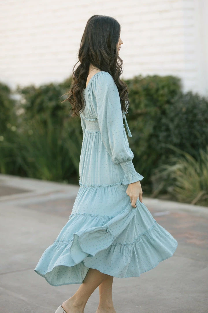 In Loom Joanne Smocked Dotted Midi Dress