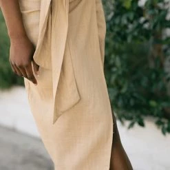 Aakaa Clothing Athena Side Tie Wrap Midi Skirt