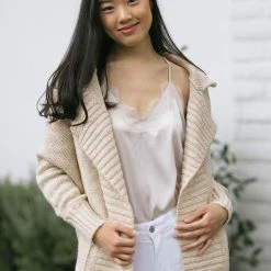 Lush Cassie Lapel Knit Cardigan