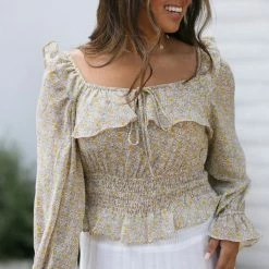 Dress Forum Angelica Ruffle Shirred Blouse