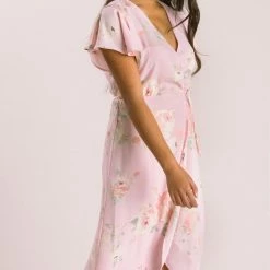 Everly Bridal Petite Kenley Floral Wrap Midi Dress