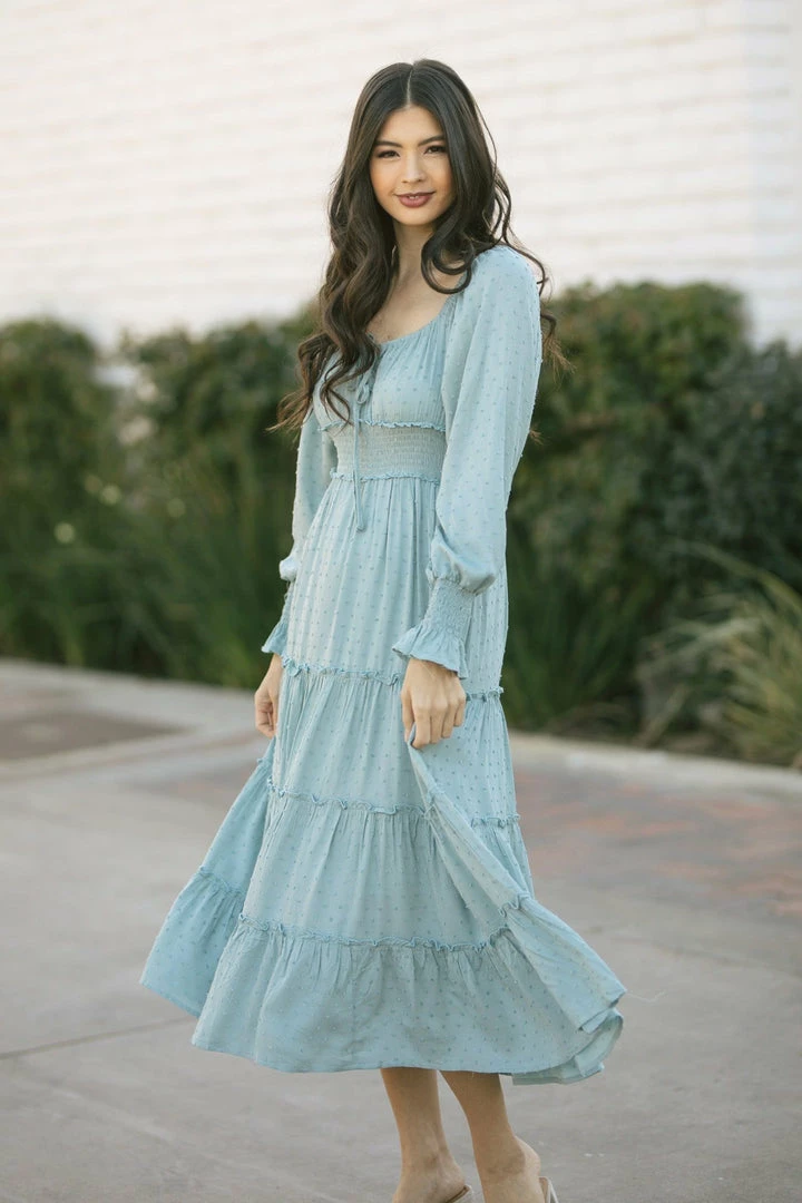 In Loom Joanne Smocked Dotted Midi Dress