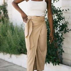 Aakaa Clothing Athena Side Tie Wrap Midi Skirt