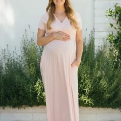 Hello Miz Maternity Celine Surplice Maxi Dress
