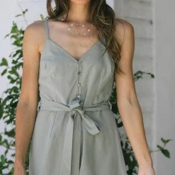 She + Sky Belen Cami Buttoned Romper Clothing