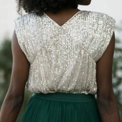 She + Sky Clothing Annie Sleeveless Sequin Bodysuit