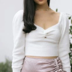 Lush Cindy Cropped Twist Sweater