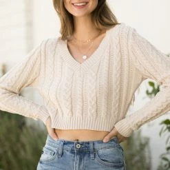 Style Melody Mellie Cable Knit Sweater Clothing