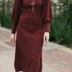 Lush Clothing Piper Mock Neck Puff Sleeve Dress