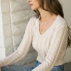 Style Melody Mellie Cable Knit Sweater Clothing