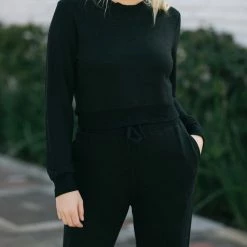 Hyfve Carina Cropped Crew Neck Sweater Clothing