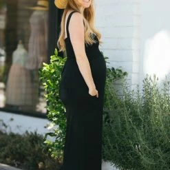 Hello Miz Maternity Darla Smocked Jumpsuit Maternity Friendly