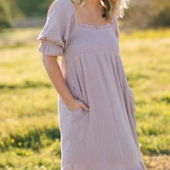 & Merci Maternity Friendly Joyce Smocked Midi Dress