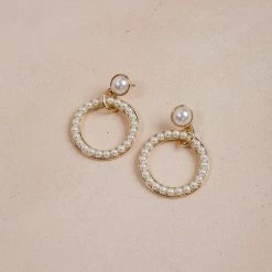 Fame Bethany Pearl Circle Earrings Accessories