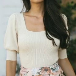 Moodie Marjorie Square Neck Knit Top