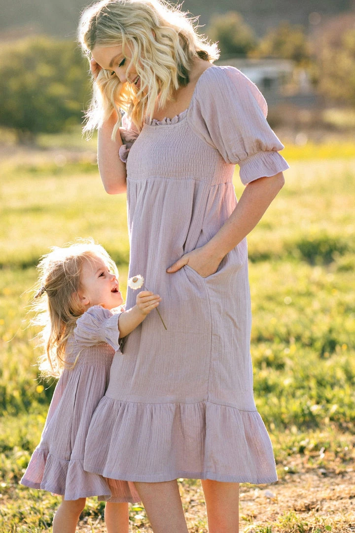 & Merci Maternity Friendly Joyce Smocked Midi Dress
