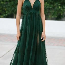 Luxxel Angeline Velvet Lace Maxi Dress
