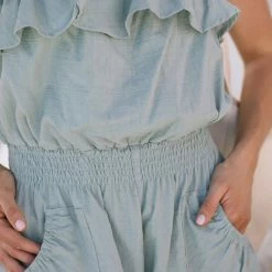 Promesa Dion Ruffled Strapless Romper